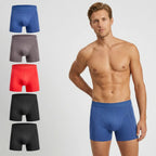 Secret Face Men's 5-Pack Premium Cotton Boxer Briefs - Stretchy, Tight Fit, Comfort & Durability