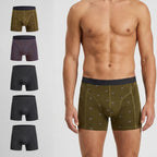 Secret Face Men's 5-Pack Sporty Boxer Briefs - Stretch Cotton Compression Fit with Geometric & Solid Designs