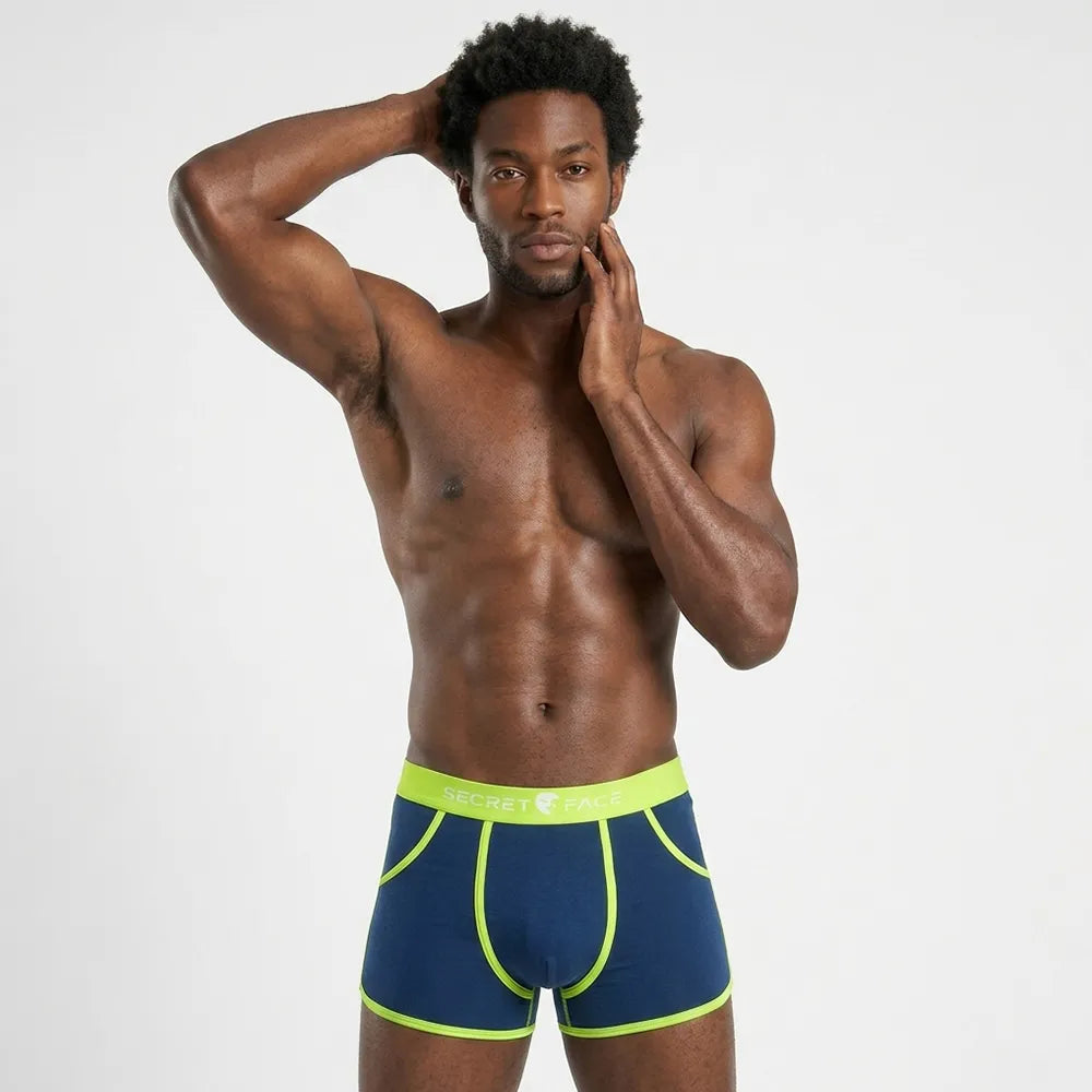 Secret Face Men's Vintage 60s Vintage Trunks - 5-Pack Boxed Set, Stretch Cotton Retro Underwear