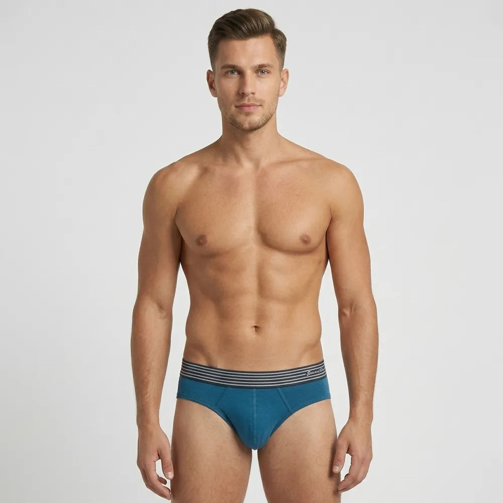 Secret Face Men's Premium Cotton Briefs 5-Pack - Classic Solids, Stretchy & Comfort Fit