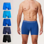 Secret Face Men's 5-Pack Ultra-Soft Boxer Briefs - Lightweight Stretch Cotton, Second Skin Feel, Assorted Colors