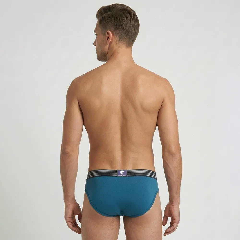 Secret Face Men's Premium Cotton Briefs 5-Pack - Classic Solids, Stretchy & Comfort Fit