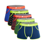 Secret Face Men's Vintage 60s Vintage Trunks - 5-Pack Boxed Set, Stretch Cotton Retro Underwear