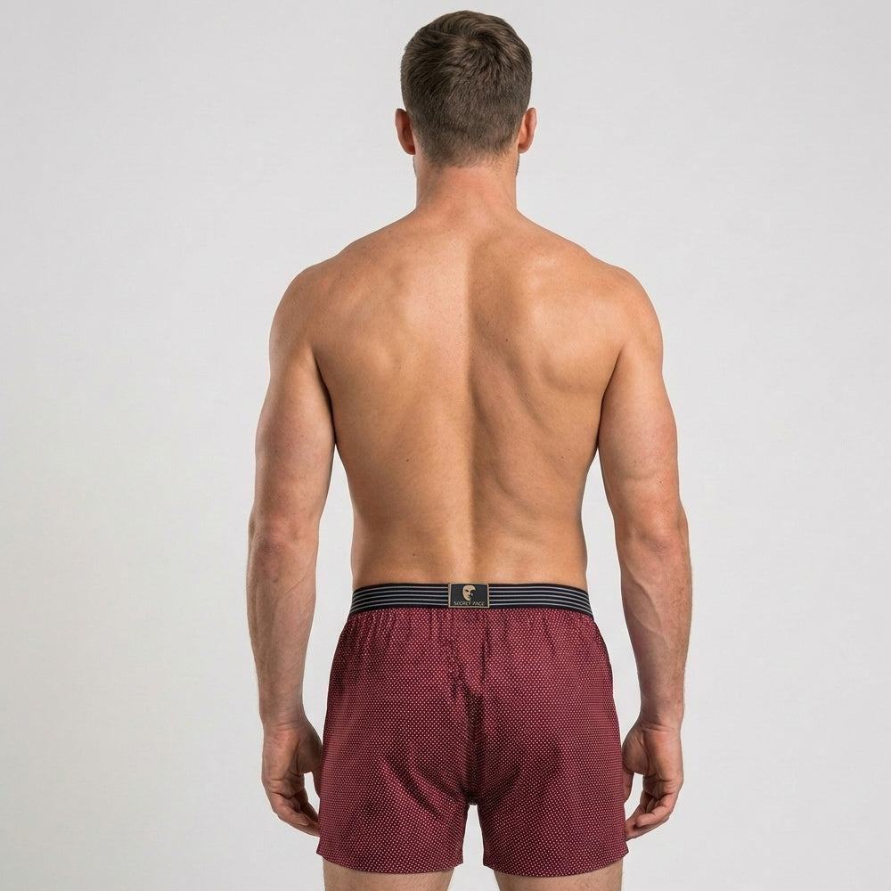 Secret Face Men's 3-Pack Woven Boxer Shorts - Soft Cotton, Loose Fit, Elastic Waistband, Assorted Animal & Plaid Prints