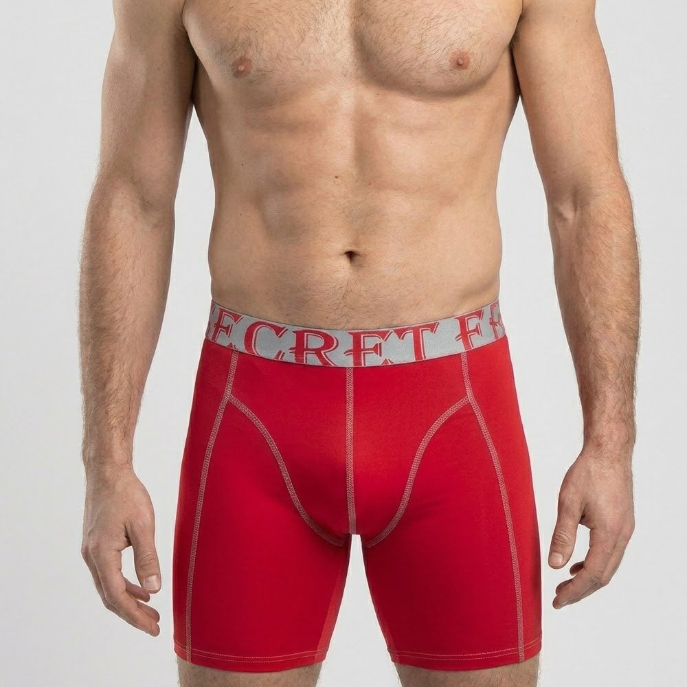 Secret Face Men's Anti-Chafe Trunks - Contour Panel Design, Stretchy & Non-Slip Waistband, Athletic Support Boxer Briefs