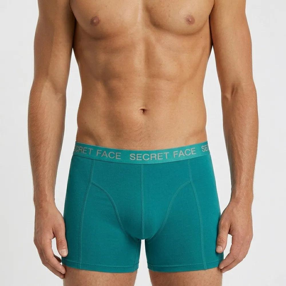 Secret Face Men's Stretch Cotton Boxer Briefs 5-Pack - Tight Fit, Flexible, Solid Colors
