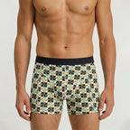 Secret Face Men's 5-Pack Luxury Printed Boxer Briefs - Stretch Cotton, Assorted Patterns-Navy Botanical