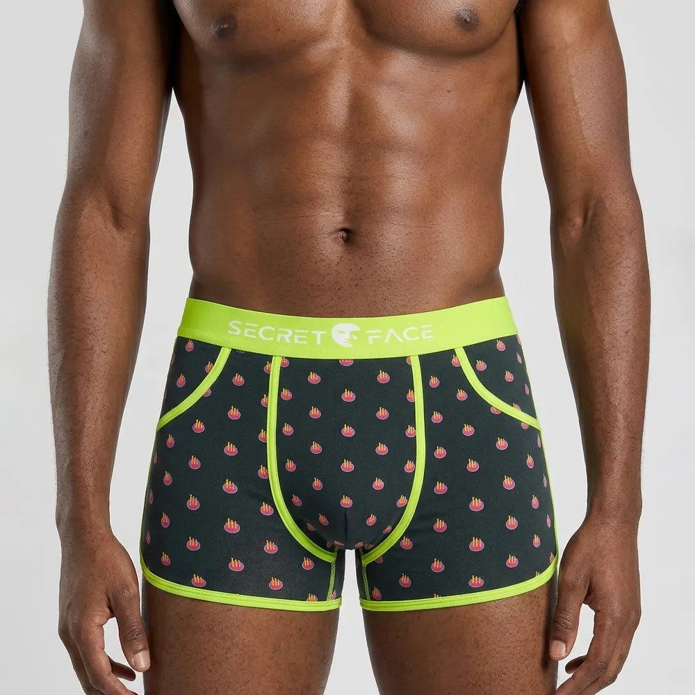 Secret Face Men's Vintage 60s Vintage Trunks - 5-Pack Boxed Set, Stretch Cotton Retro Underwear