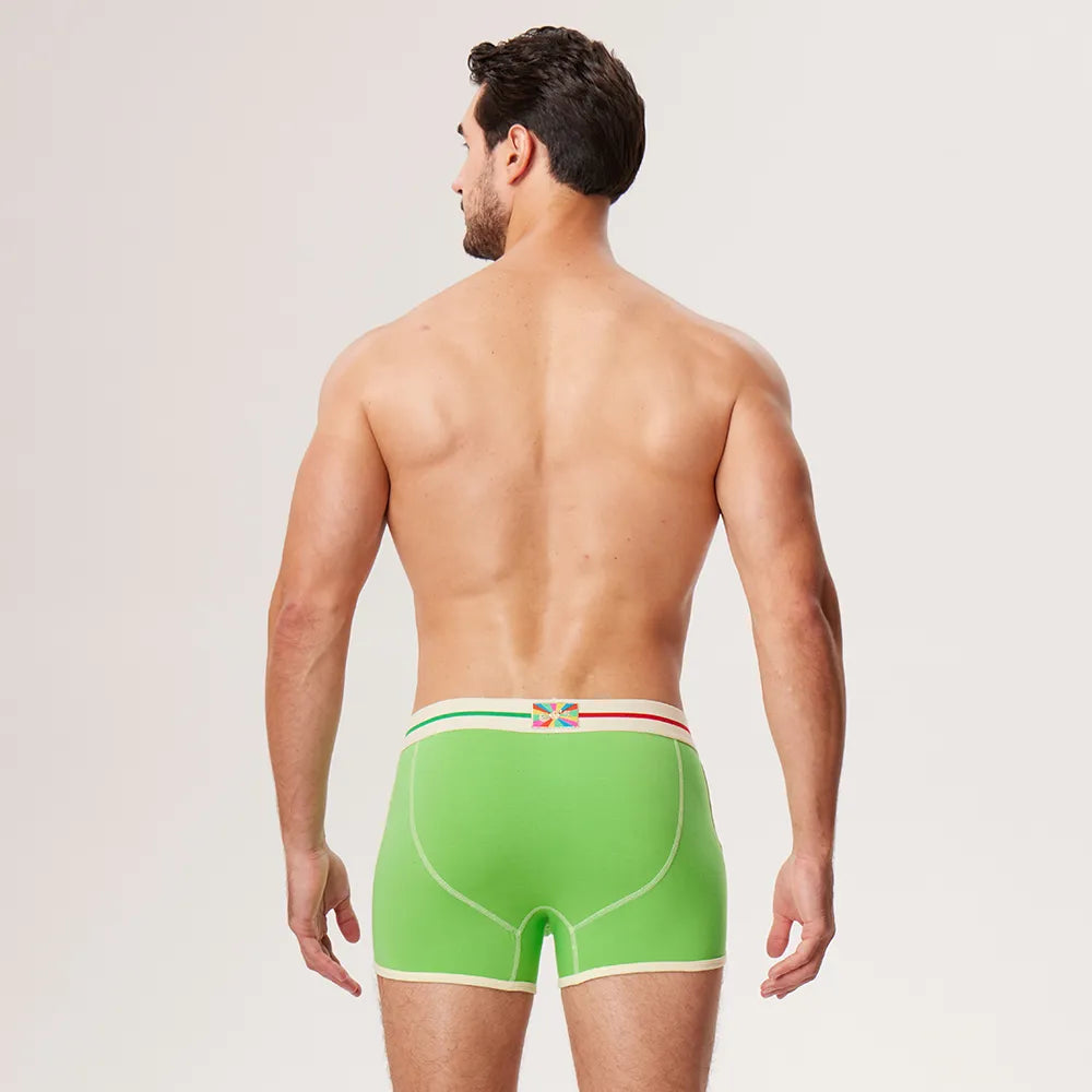 Secret Face Men's 5-Pack Vintage Boxer Briefs - Retro 60s Style, Stretch Cotton, Assorted Colors