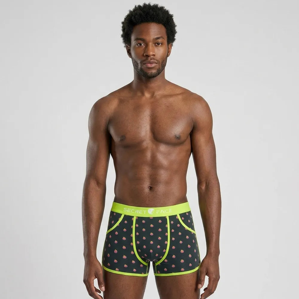 Secret Face Men's Vintage 60s Vintage Trunks - 5-Pack Boxed Set, Stretch Cotton Retro Underwear