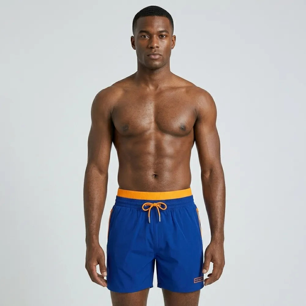 Secret Face Men's Quick Dry Beach Shorts - Elastic Waist Drawstring Swim Trunks