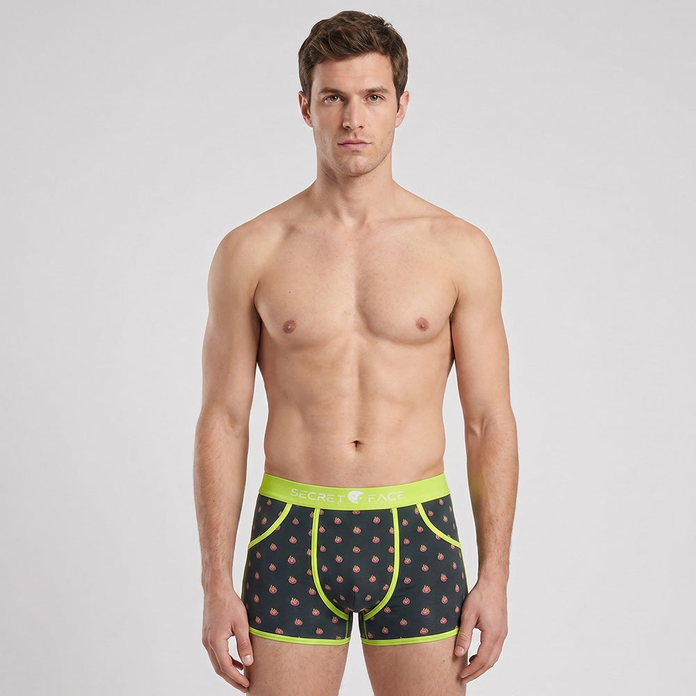Secret Face Men's Vintage 60s Vintage Trunks - 5-Pack Boxed Set, Stretch Cotton Retro Underwear