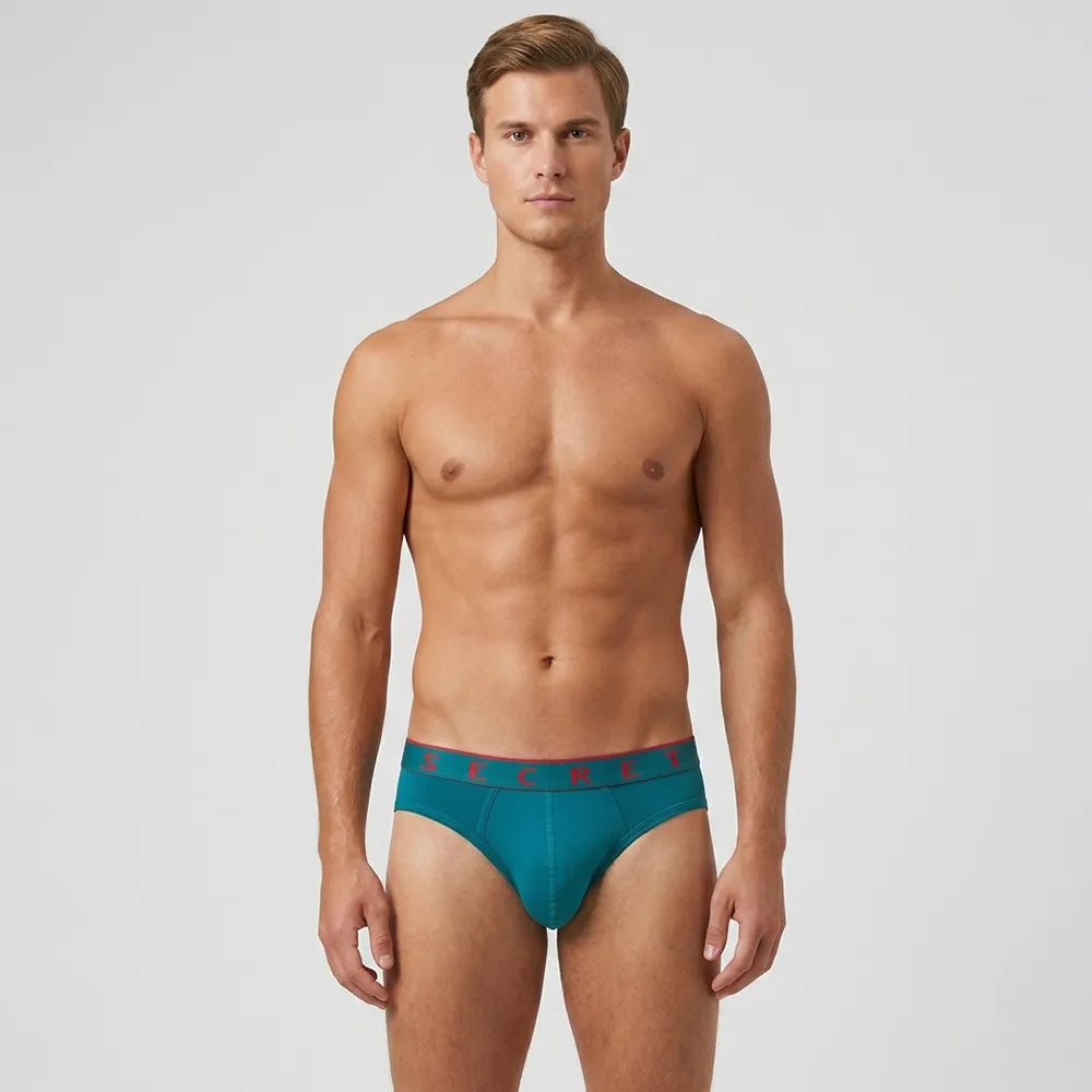 Secret Face Men's 5-Pack Solid Color Briefs - Premium Stretch Cotton, Comfort Fit