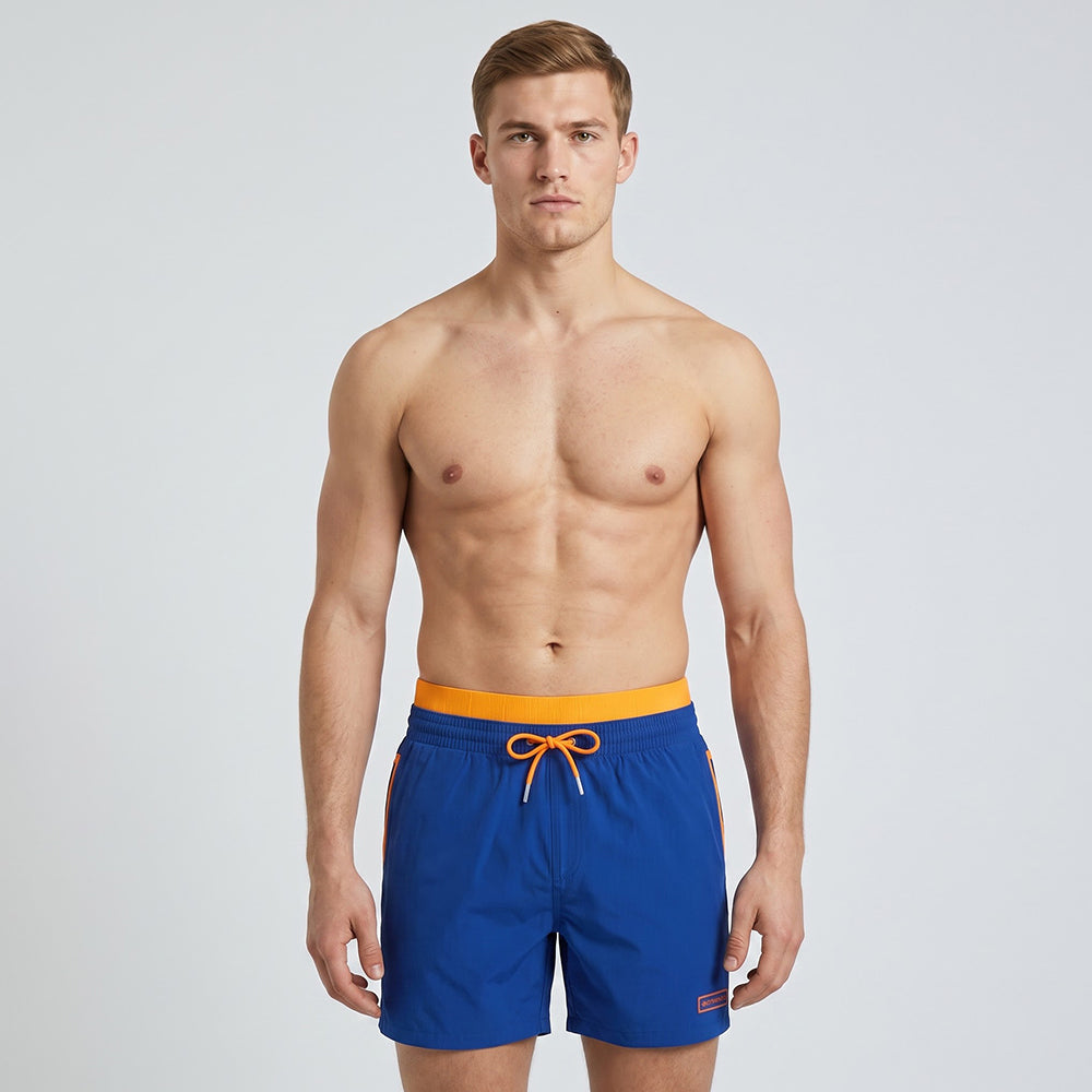 Secret Face Men's Quick Dry Beach Shorts - Elastic Waist Drawstring Swim Trunks