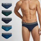 Secret Face Men's Premium Cotton Briefs 5-Pack - Classic Solids, Stretchy & Comfort Fit