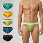 Secret Face Men's 5-Pack Color Block Briefs - Bold Contrast Colors, Stretch Cotton, Comfort Fit