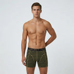 Secret Face Men's Luxury Trunks - Dark Stripe Print, Premium Stretch Cotton, Comfort Fit