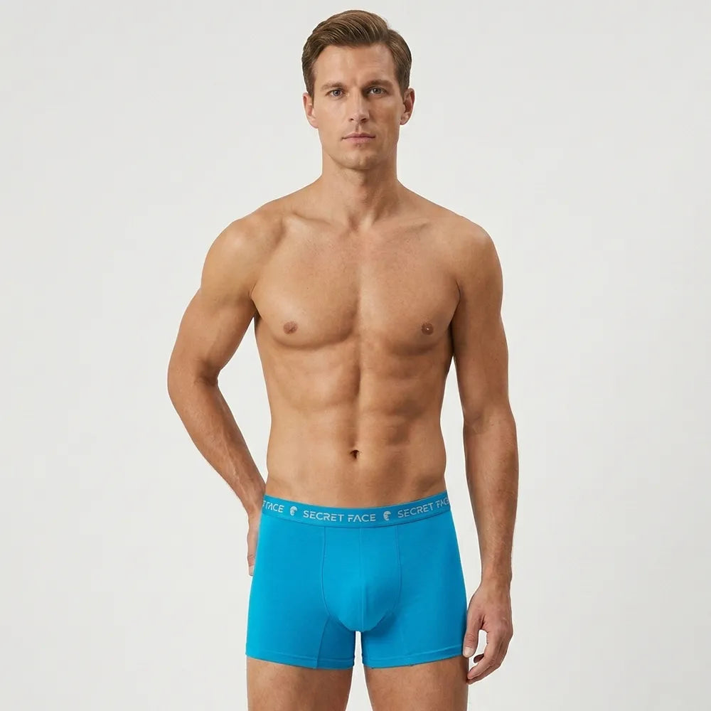 Secret Face Men's Super Comfort Trunks 5-Pack Stretch Light Cotton Underwear, Second Skin Feel