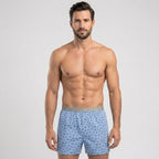 Secret Face Men's 3-Pack Woven Boxer Shorts - Soft Cotton, Loose Fit, Elastic Waistband, Assorted Animal & Plaid Prints