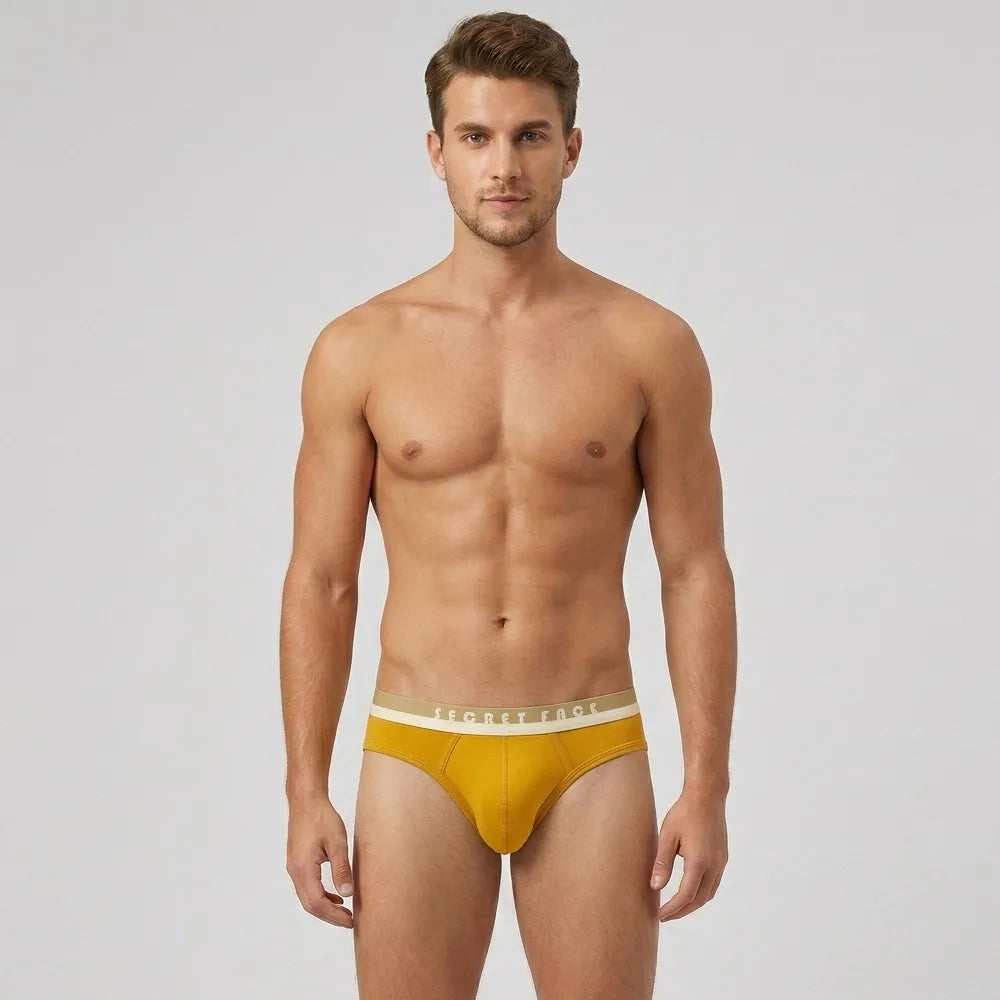 Secret Face Men's 5-Pack Color Block Briefs - Bold Contrast Colors, Stretch Cotton, Comfort Fit