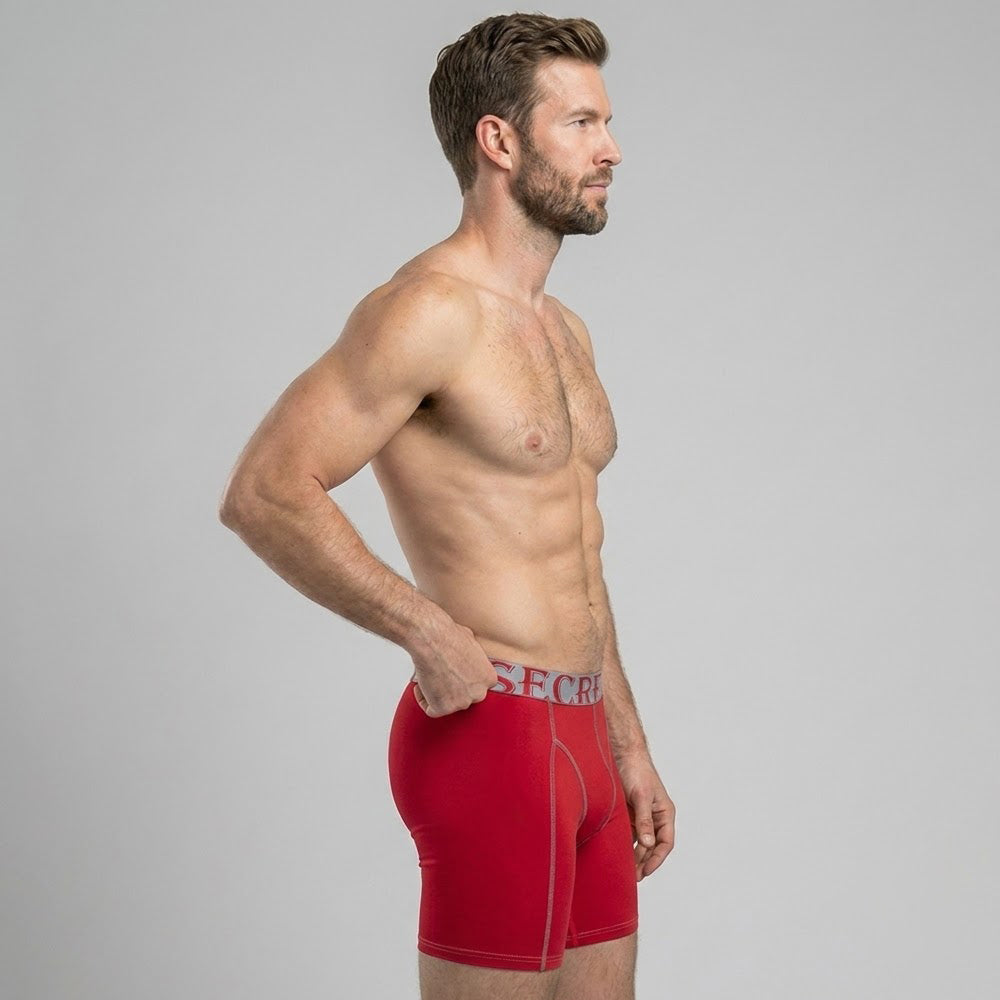 Secret Face Men's Anti-Chafe Trunks - Contour Panel Design, Stretchy & Non-Slip Waistband, Athletic Support Boxer Briefs