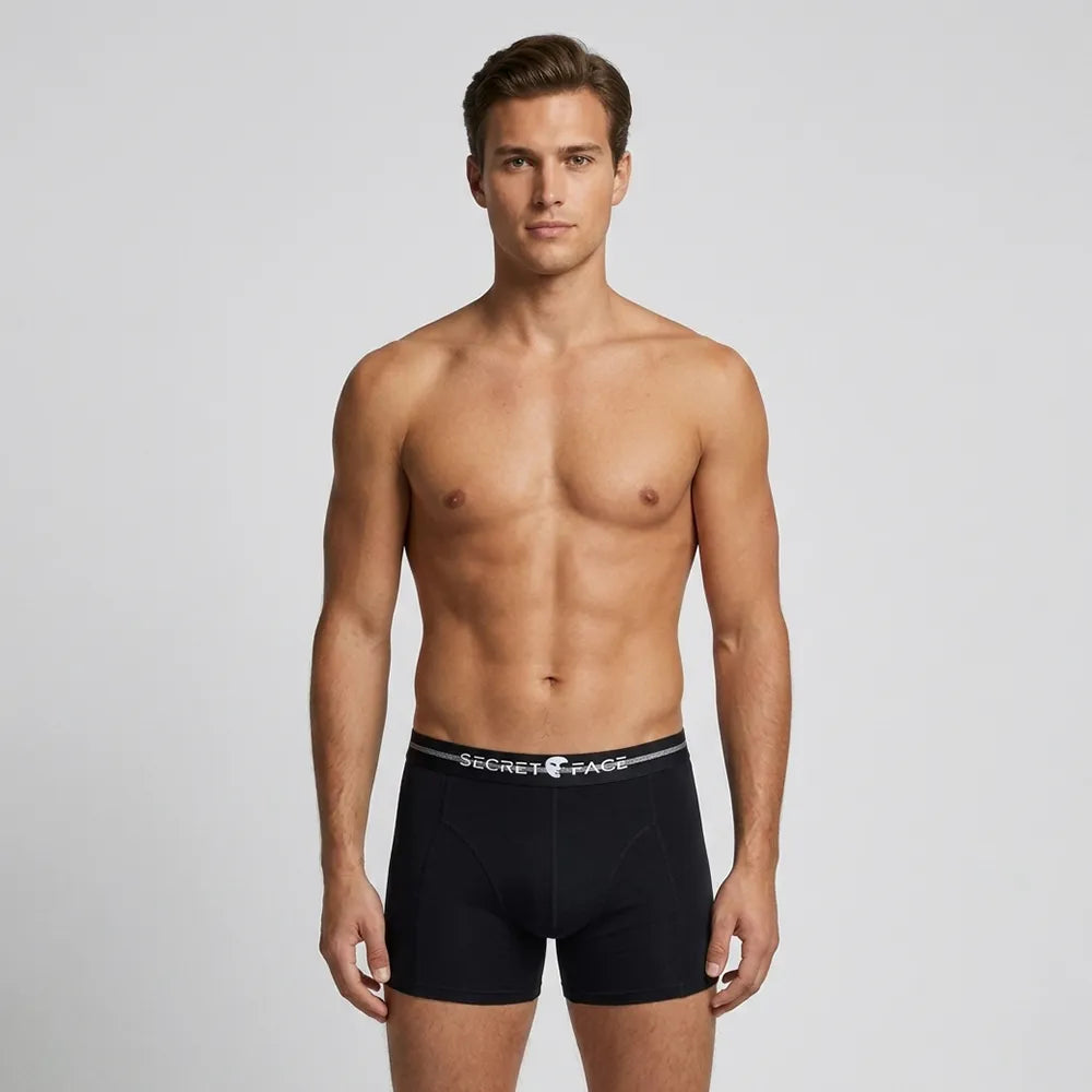 Secret Face Men's Boxer Briefs 5-Pack - Assorted Stripes & Solids, Soft Stretch Cotton, Comfort Fit