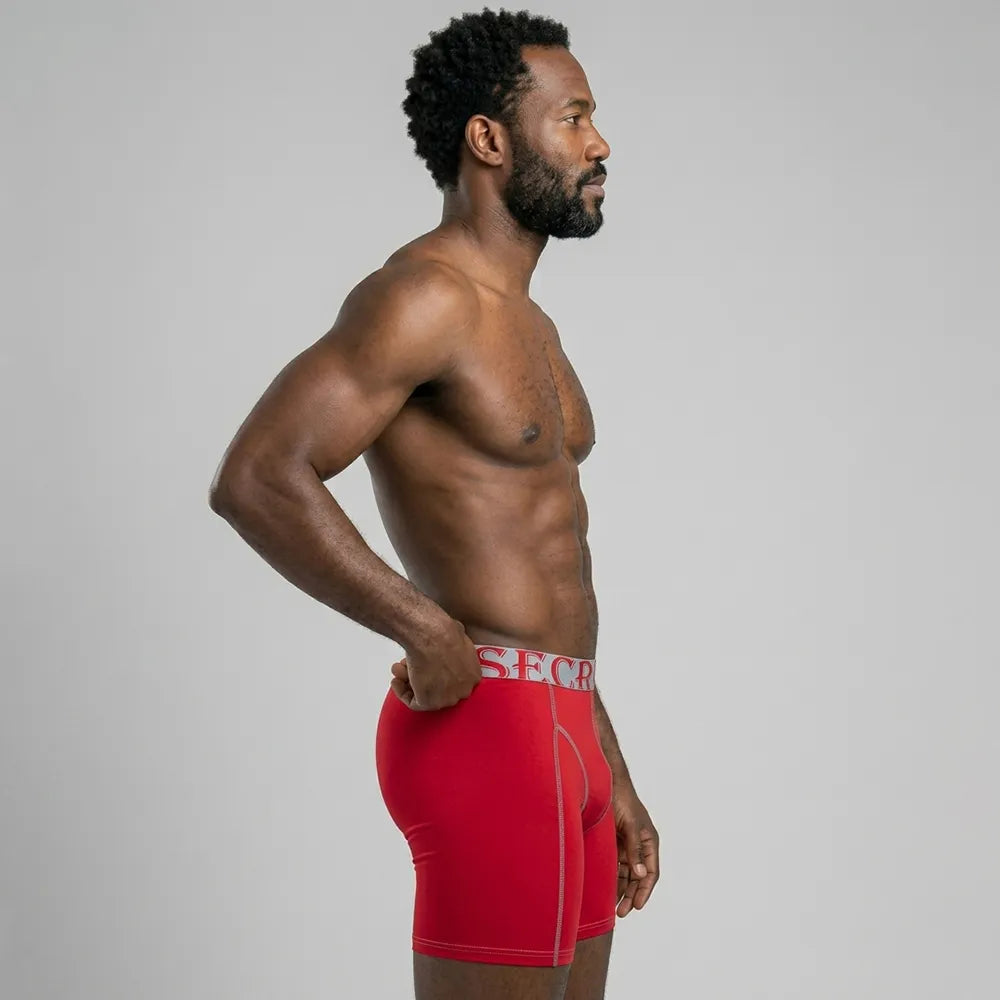 Secret Face Men's Anti-Chafe Trunks - Contour Panel Design, Stretchy & Non-Slip Waistband, Athletic Support Boxer Briefs
