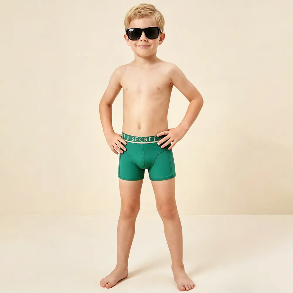 Secret Face Junior' 3-Pack Trunks - Comfortable Stretch Cotton, Assorted Colors, Kid Fit