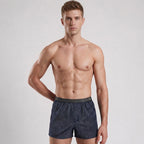 Secret Face Men's 3-Pack Woven Boxer Shorts - 100% Cotton, Loose Fit, Elastic Waistband, Assorted Plaid & Dot Patterns