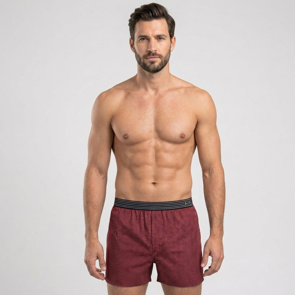 Secret Face Men's 3-Pack Woven Boxer Shorts - Soft Cotton, Loose Fit, Elastic Waistband, Assorted Animal & Plaid Prints