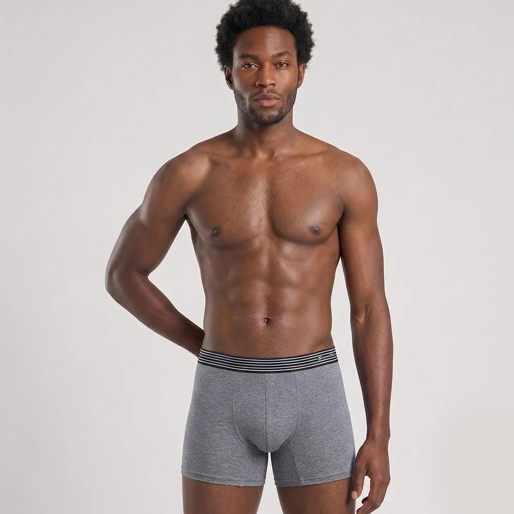 Secret Face Men's 5-Pack Ultra-Soft Boxer Briefs - Lightweight Stretch Cotton, Second Skin Feel, Assorted Colors