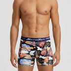 Secret Face Men's Stretch Boxer Briefs - Luxury Comfort, Flexible Tight Fit, Durable Cotton Blend (Assorted Novelty & Solid Prints)-The Lucky Pair