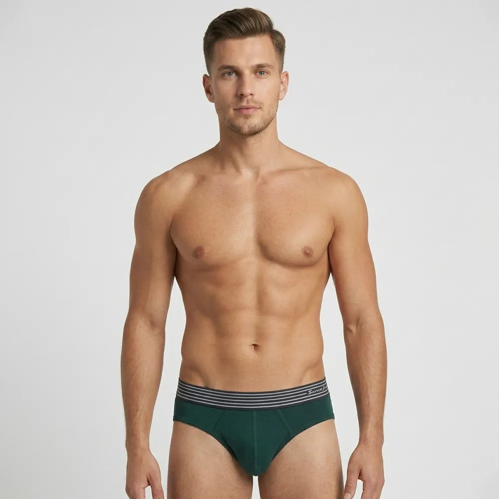 Secret Face Men's Premium Cotton Briefs 5-Pack - Classic Solids, Stretchy & Comfort Fit