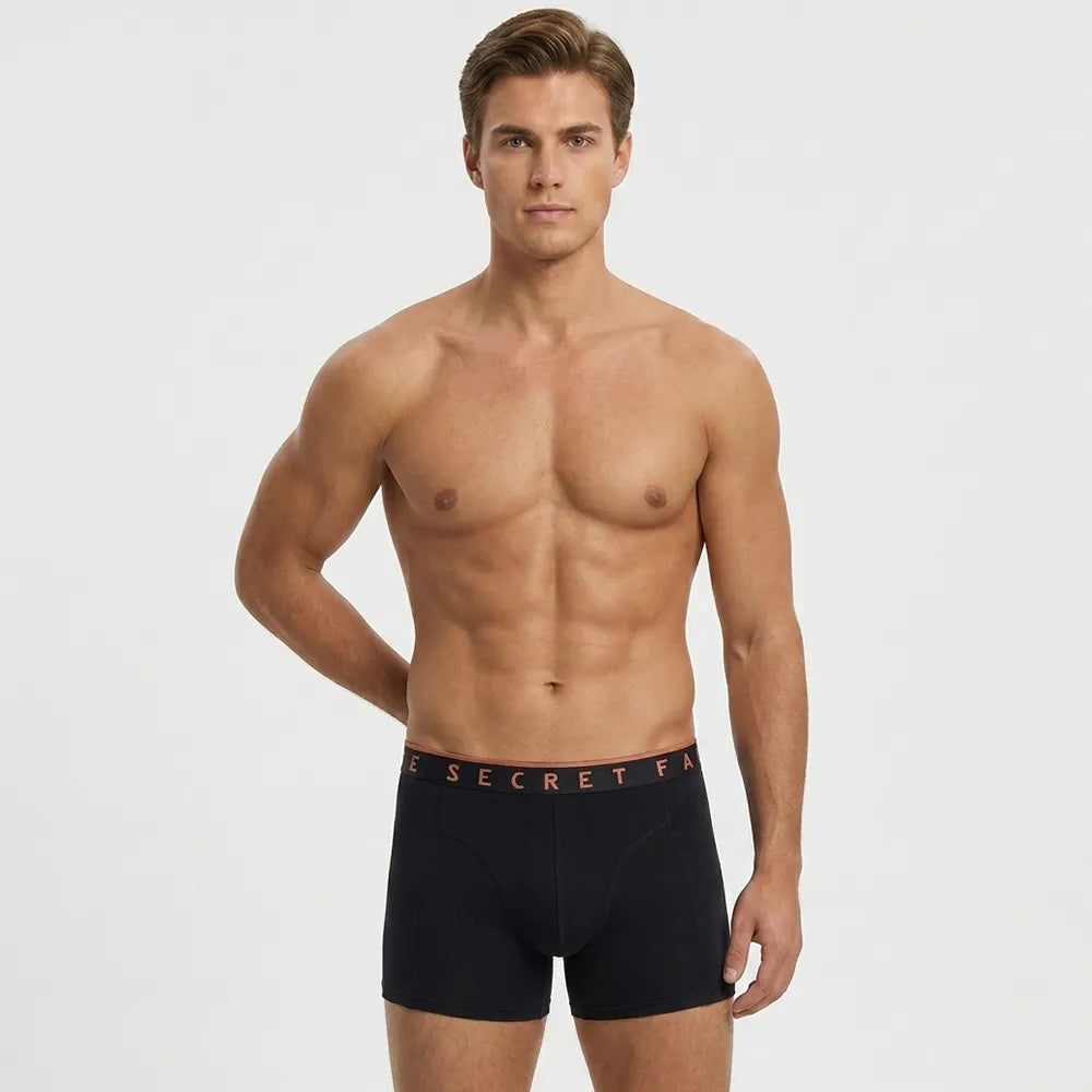 Secret Face Men's 5-Pack Bamboo Trunks - Solid Colors, Soft & Breathable, Comfort Fit Boxer Briefs