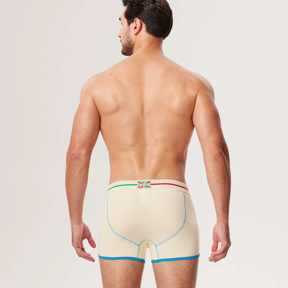 Secret Face Men's 5-Pack Vintage Boxer Briefs - Retro 60s Style, Stretch Cotton, Assorted Colors