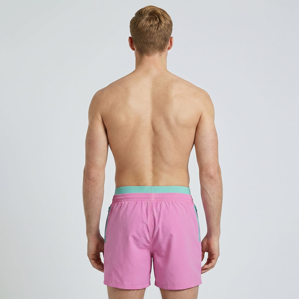 Secret Face Men's Quick Dry Beach Shorts - Elastic Waist Drawstring Swim Trunks