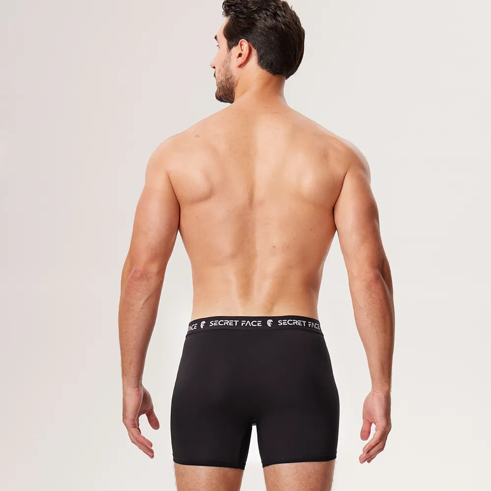 Secret Face Men's 5-Pack Ultra-Soft Boxer Briefs - Lightweight Stretch Cotton, Second Skin Feel, Assorted Colors