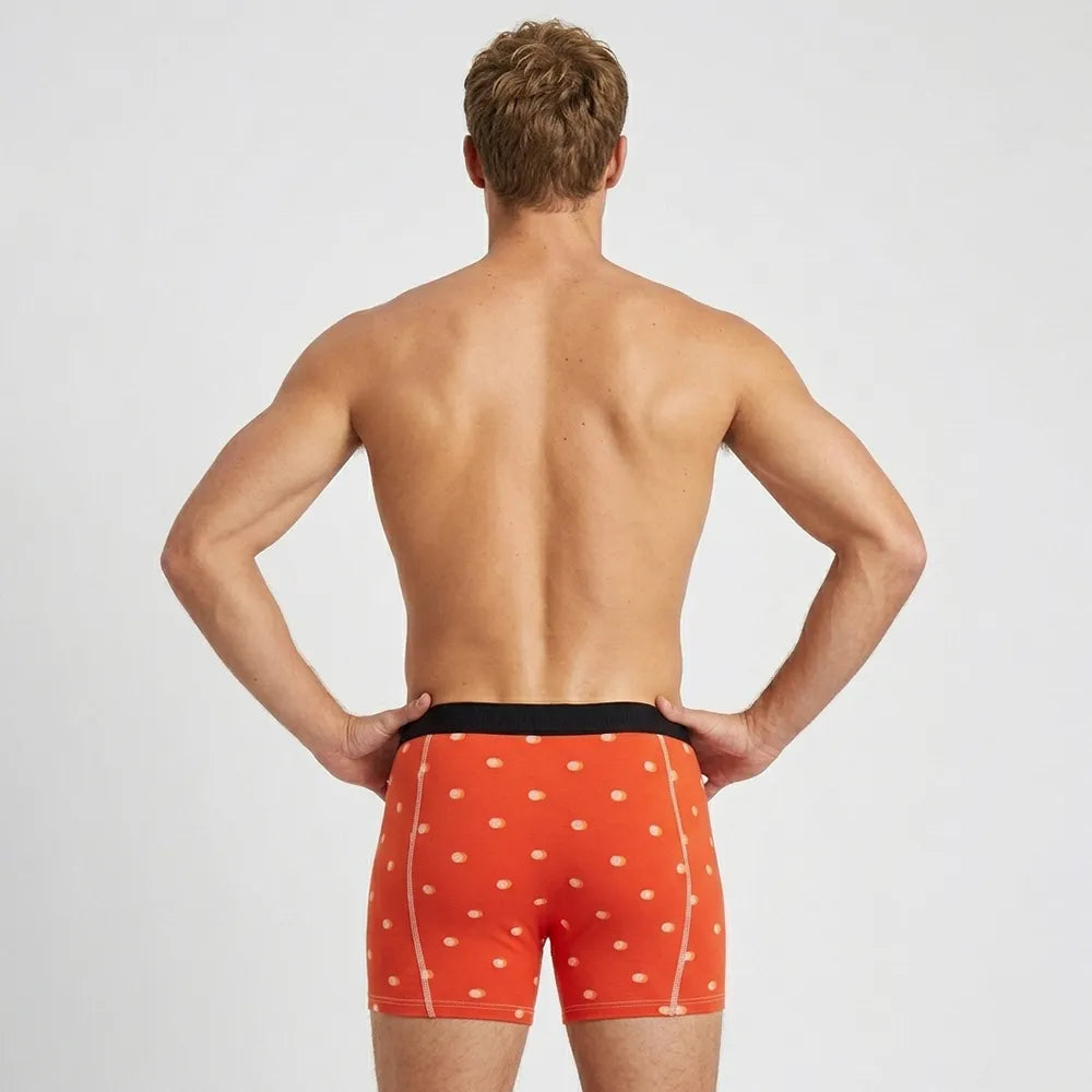Secret Face Men's 5-Pack Luxury Printed Boxer Briefs - Stretch Cotton, Assorted Patterns-Navy Botanical-Red Sunrise
