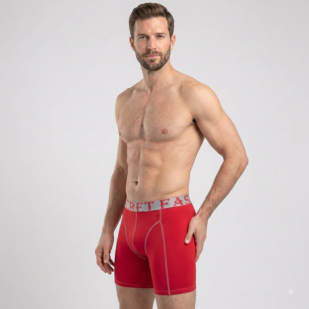 Secret Face Men's Anti-Chafe Trunks - Contour Panel Design, Stretchy & Non-Slip Waistband, Athletic Support Boxer Briefs