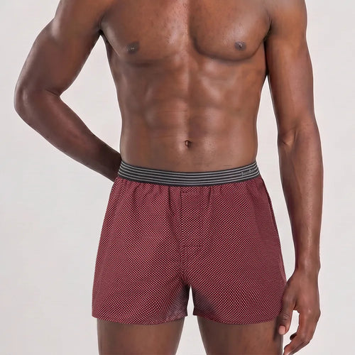 Secret Face Men's 3-Pack Woven Boxer Shorts - Soft Cotton, Loose Fit, Elastic Waistband, Assorted Animal & Plaid Prints