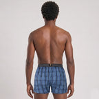 Secret Face Men's 3-Pack Woven Boxer Shorts - 100% Cotton, Loose Fit, Elastic Waistband, Assorted Plaid & Dot Patterns