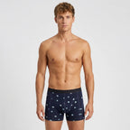 Secret Face Men's 5-Pack Luxury Printed Boxer Briefs - Stretch Cotton, Assorted Patterns-Navy Botanical