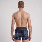 Secret Face Men's 3-Pack Woven Boxer Shorts - 100% Cotton, Loose Fit, Elastic Waistband, Assorted Plaid & Dot Patterns