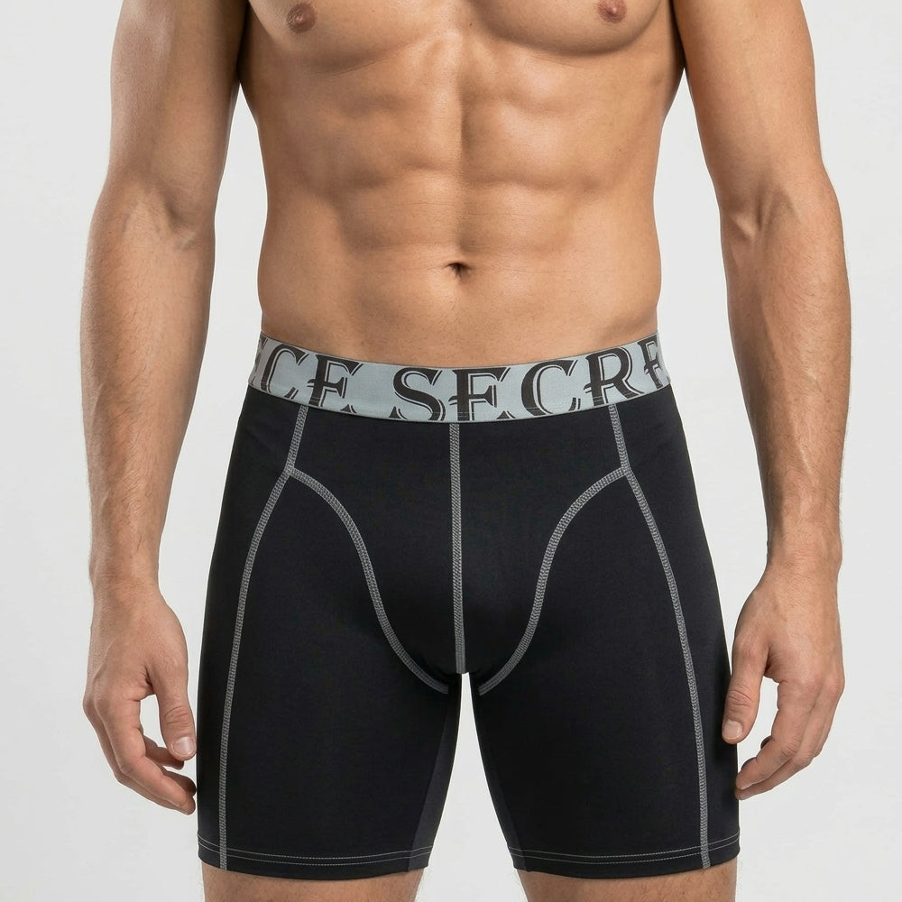 Secret Face Men's Anti-Chafe Trunks - Contour Panel Design, Stretchy & Non-Slip Waistband, Athletic Support Boxer Briefs