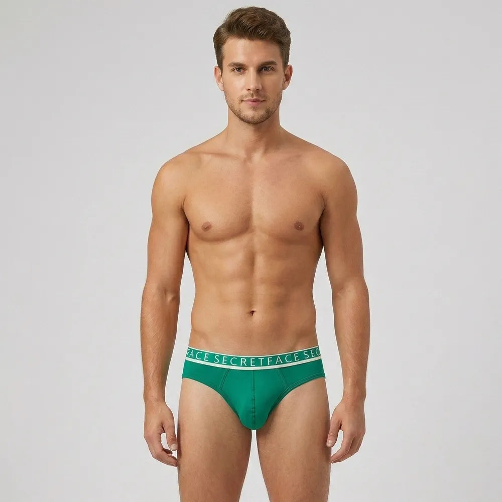 Secret Face Men's 5-Pack Color Block Briefs - Bold Contrast Colors, Stretch Cotton, Comfort Fit