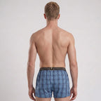 Secret Face Men's 3-Pack Woven Boxer Shorts - 100% Cotton, Loose Fit, Elastic Waistband, Assorted Plaid & Dot Patterns