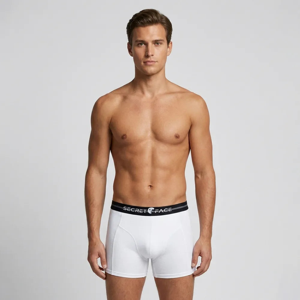 Secret Face Men's Boxer Briefs 5-Pack - Assorted Stripes & Solids, Soft Stretch Cotton, Comfort Fit