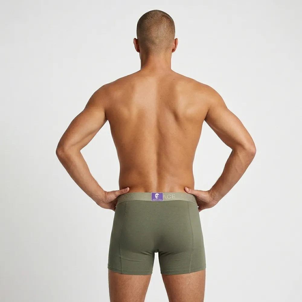 Secret Face Men's Stretch Cotton Boxer Briefs 5-Pack - Tight Fit, Flexible, Solid Colors