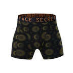 Secret Face Men's Luxury Trunks - Sun & Moon Print, Premium Stretch Cotton, Comfort Fit