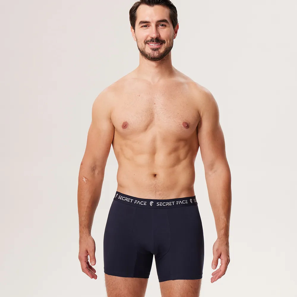 Secret Face Men's 5-Pack Ultra-Soft Boxer Briefs - Lightweight Stretch Cotton, Second Skin Feel, Assorted Colors